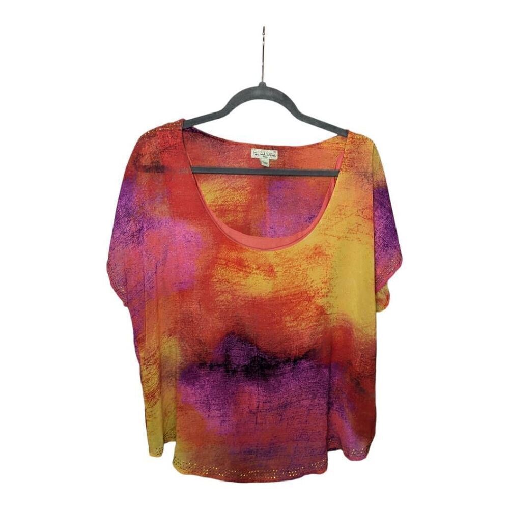 Live and Let Live Tie Dye Scoop Neck Blouse